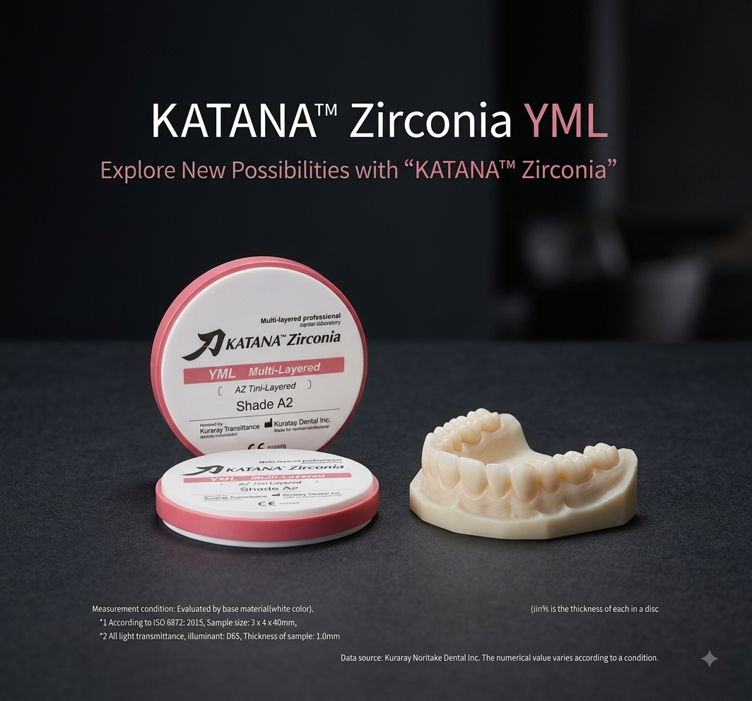 KATANA Zirconia YML material and dental model